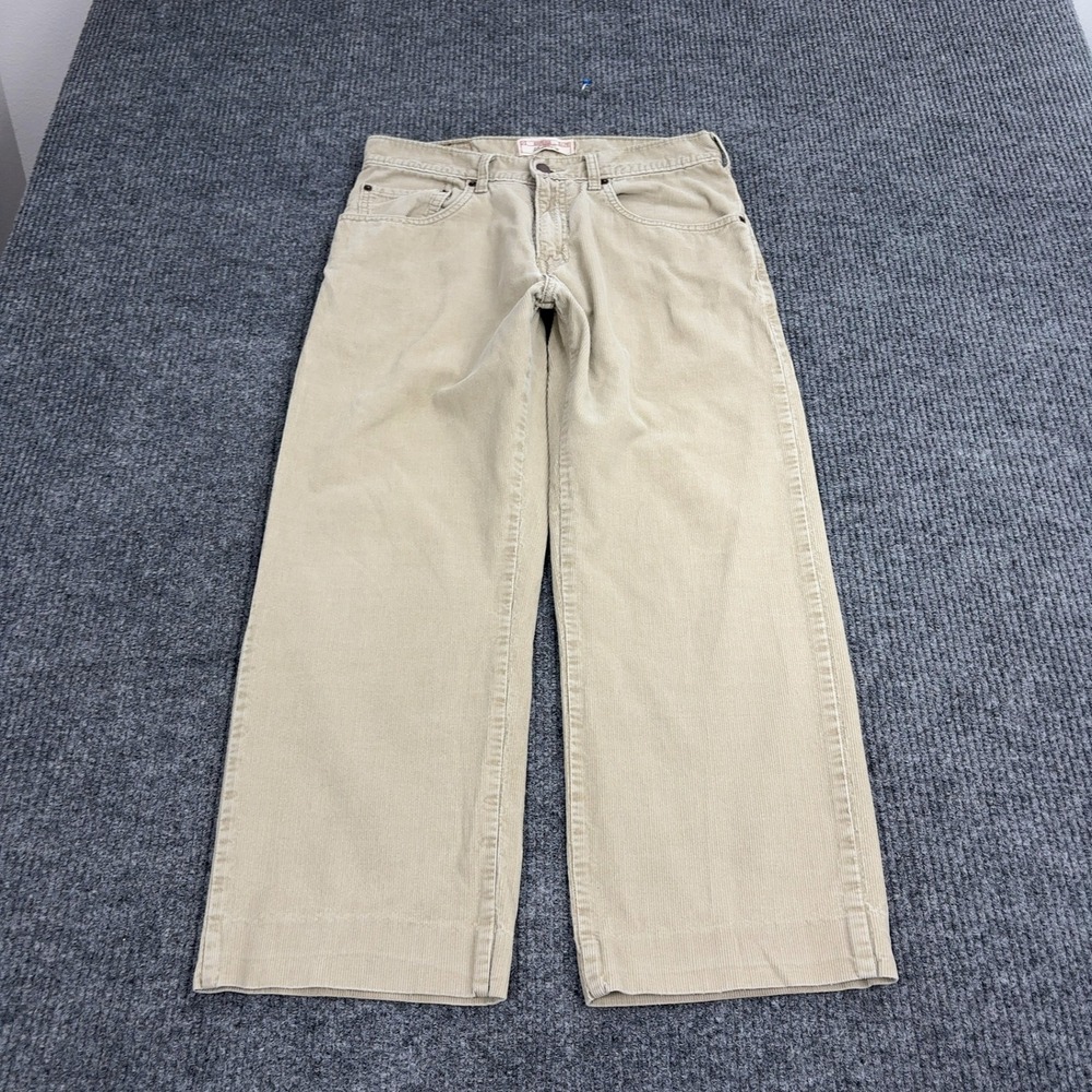 Levi Strauss Signature Corduroy Pants Men 31x25 Khaki Cotton Straight Fit Casual